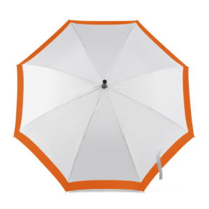 Paraguas blanco y naranja