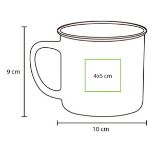 medidas de colores de taza de cerámica