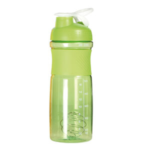 Botella mezcladora con agarradera de silicón verde