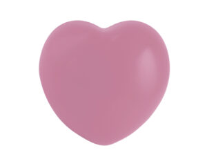 Pelota anti estres en forma de corazón rosa