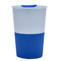 Vaso de plástico con válvula azul