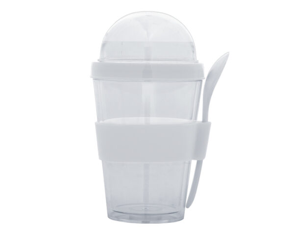 Vasos de plástico con cuchara transparente