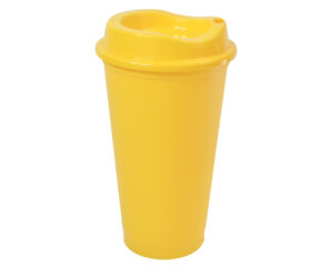 Vasos de plástico con tapa a presión amarillo