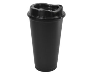 Vasos de plástico con tapa a presión negro