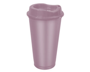 Vasos de plástico con tapa a presión rosa