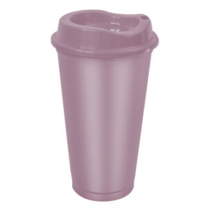 Vasos de plástico con tapa a presión rosa
