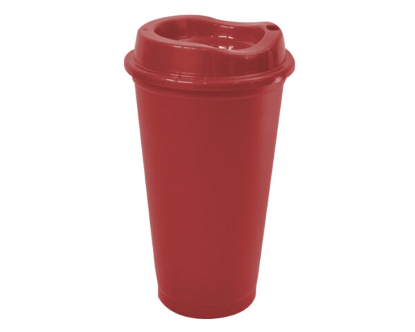 Vasos de plástico con tapa a presión rojo