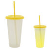 Vasos de plástico que cambian de color amarillo
