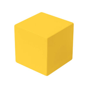 Pelota antiestrés forma de cubo amarillo