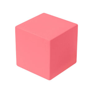 Pelota antiestrés forma de cubo rosa
