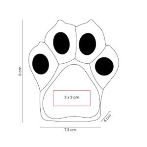 Pelota antiestrés forma de huellita diagrama