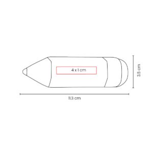 Pelota antiestrés forma de lápiz diagrama